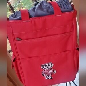 Picnic Time Wisconsin Badgers Activo Cooler Tote Red Insulated Bag 614-00